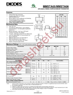 MMSTA05-7-F datasheet  